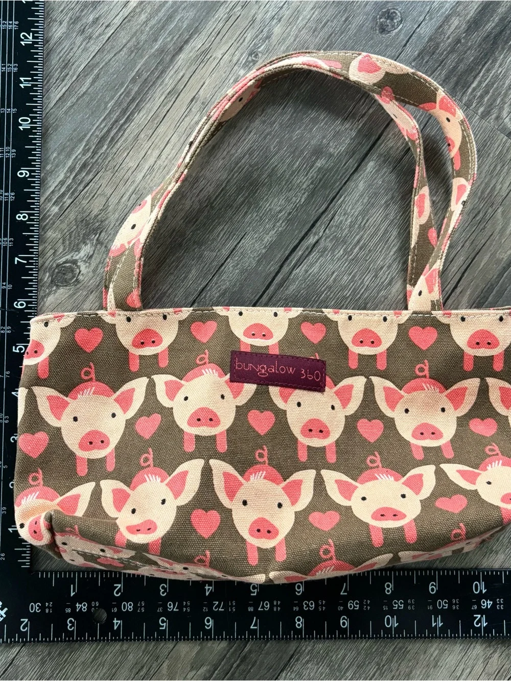 bungalow 360 Pink & Cream Piglet Pattern Kids Bag